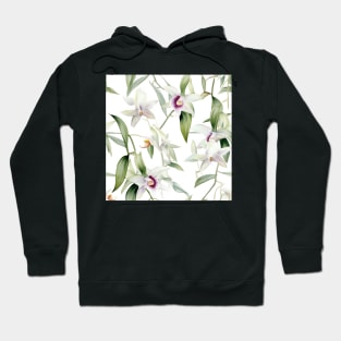 Watercolor Orchid Pattern 1 Hoodie